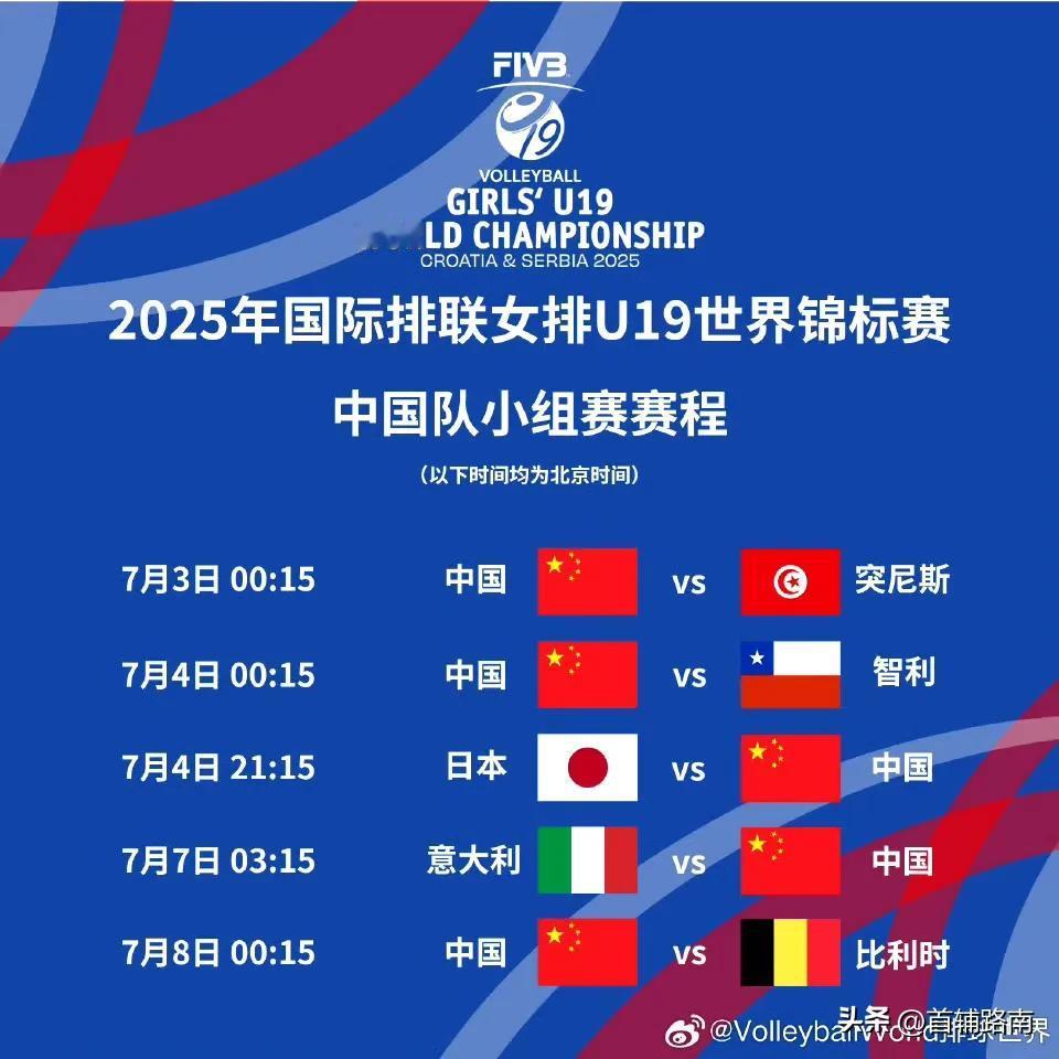 冲击八强！U19女排世锦赛开幕！中国队首战横扫突尼斯取得开门红！塞尔维亚爆冷！