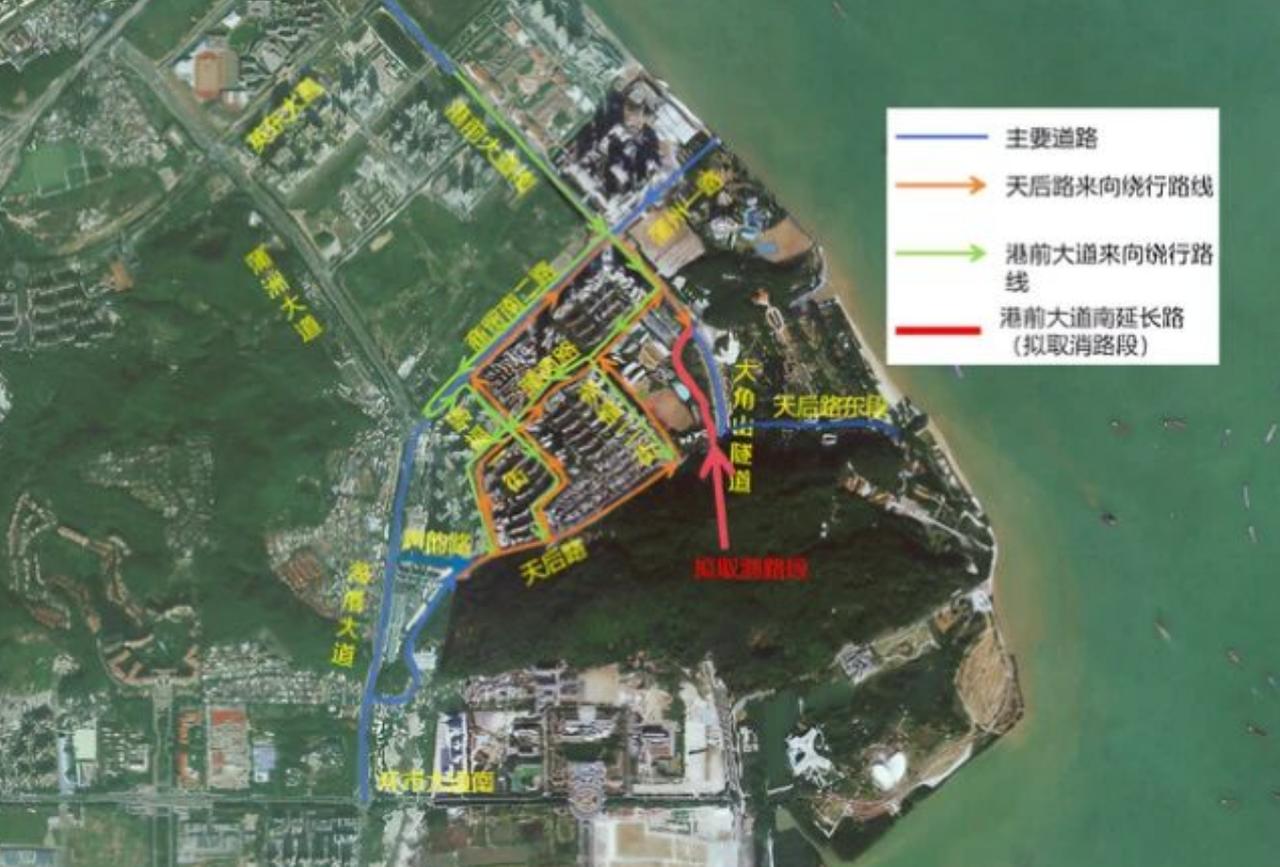 【港前大道南延长路将取消！论大角山隧道的迷之设计】早前小编已经吐槽过一次大角山隧