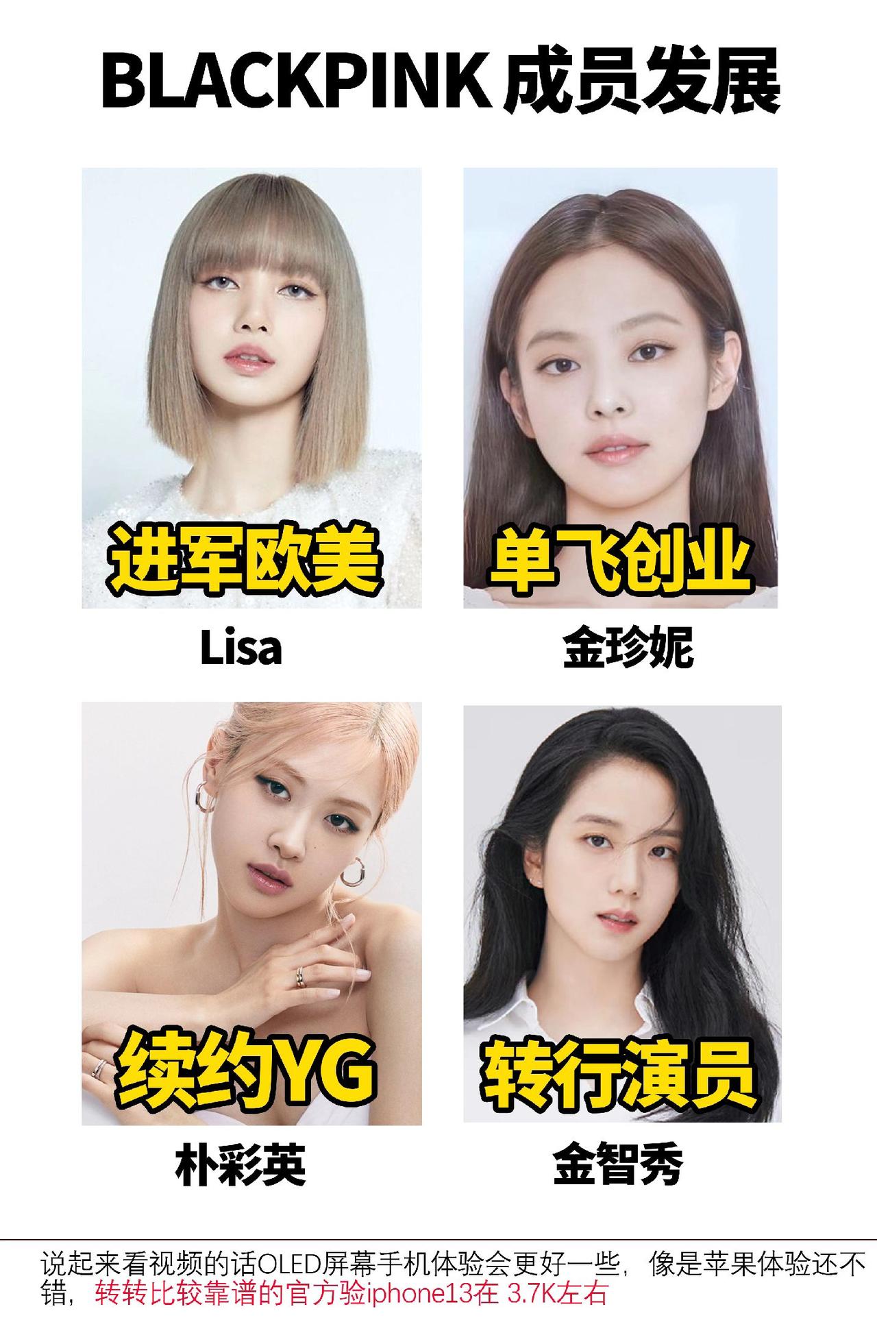 Black pink成员发展，大家更看好谁的选择#blackpink #lisa