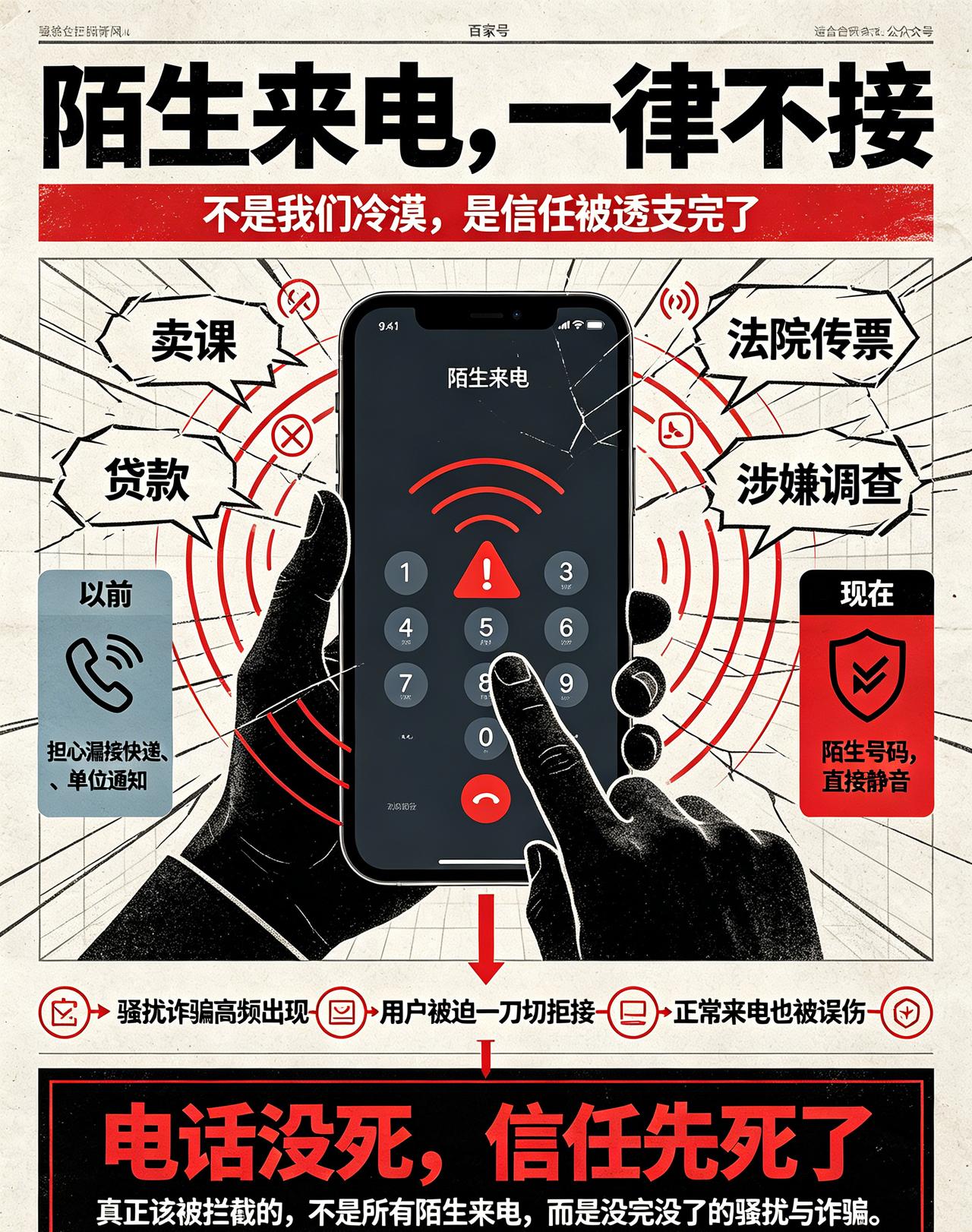 不知道从什么时候开始，听见手机铃声，第一反应是警惕。只要来电号码不认识，直接选择
