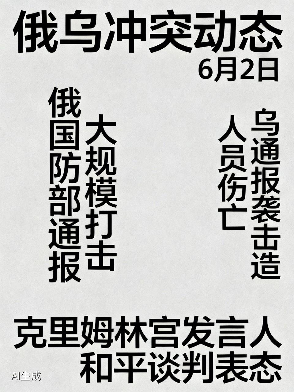 6月2日，俄罗斯国防部通报俄军使用高精度远程武器对乌克兰首都基辅、扎波罗热、哈尔