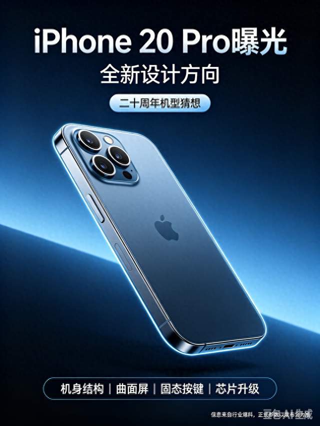 iPhone 20 Pro曝光，采用全新设计