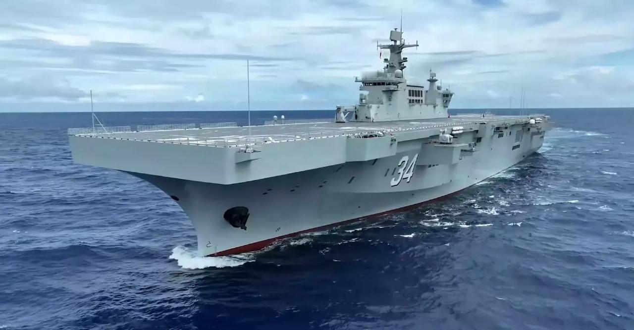 第四艘075湖北舰入列，中国海军形成40万吨两栖舰队！
075四号舰，舷号34的