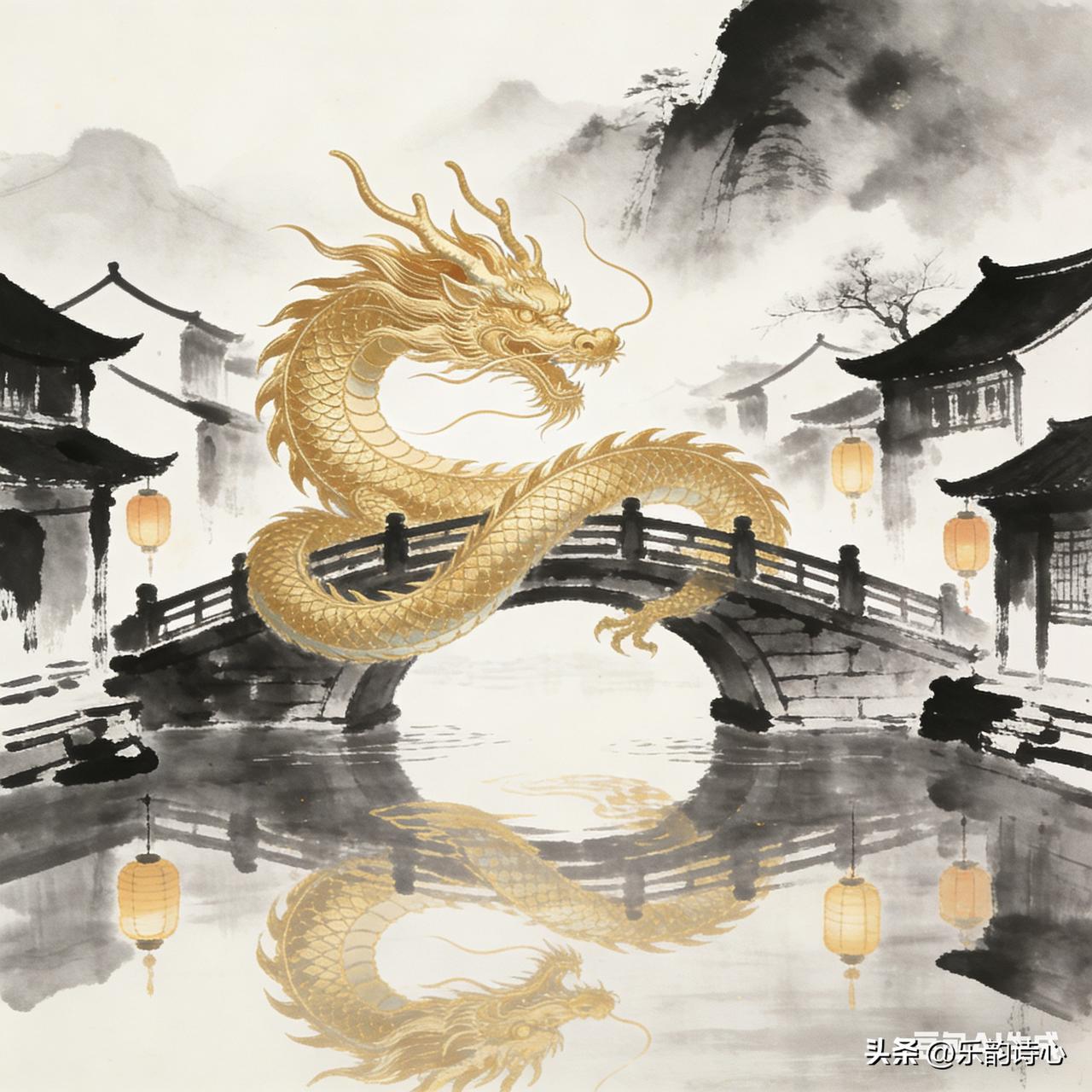 《龙腾虎跃贺新程》乐韵诗心原创诗词:
龙舞九天破雾开，
祥光焕彩映瑶台。
腾空驭