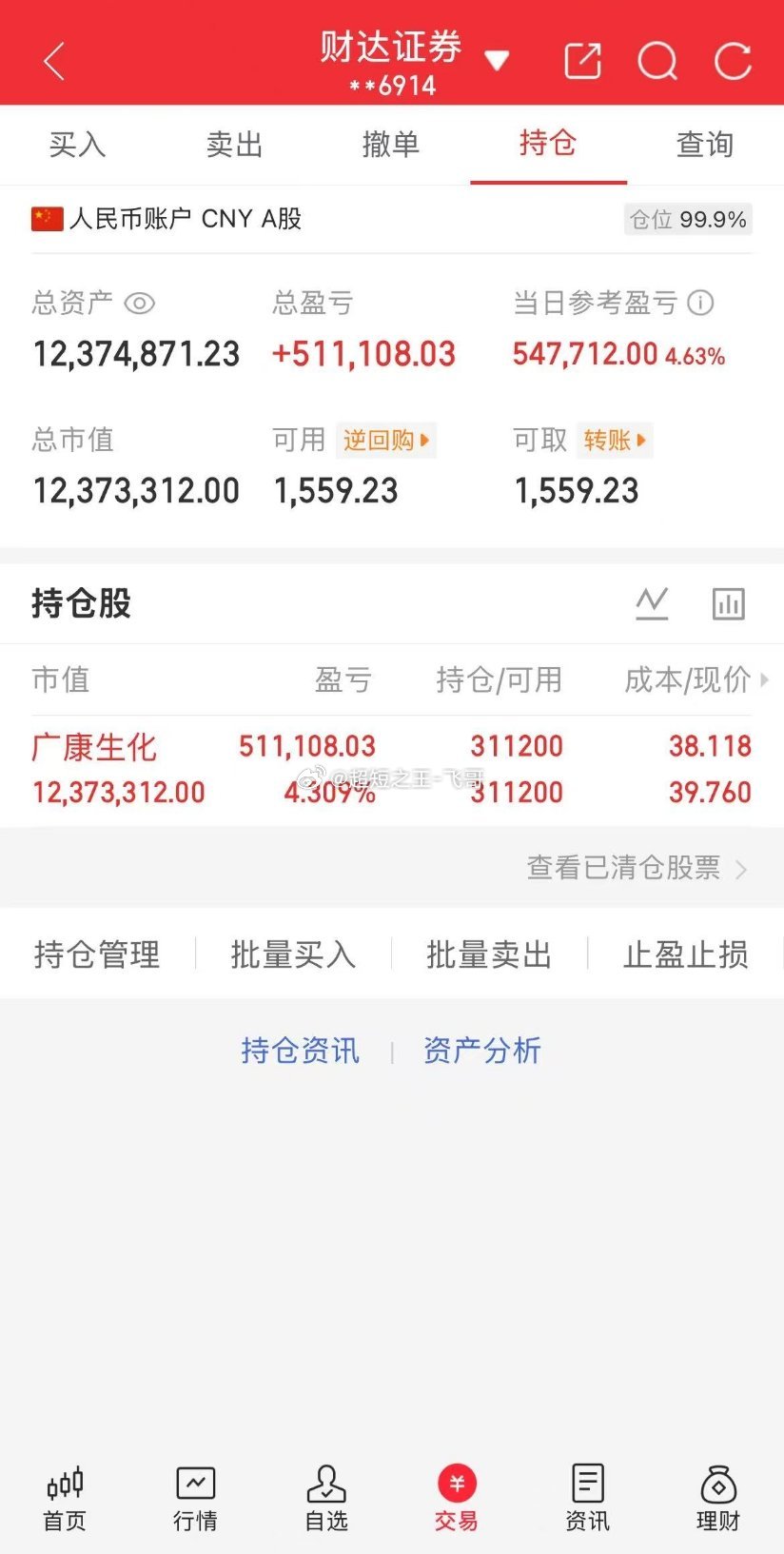 每日实盘实时更新，开盘思路、盘中操作、收盘总结，全程公开透明。今日操作：116天