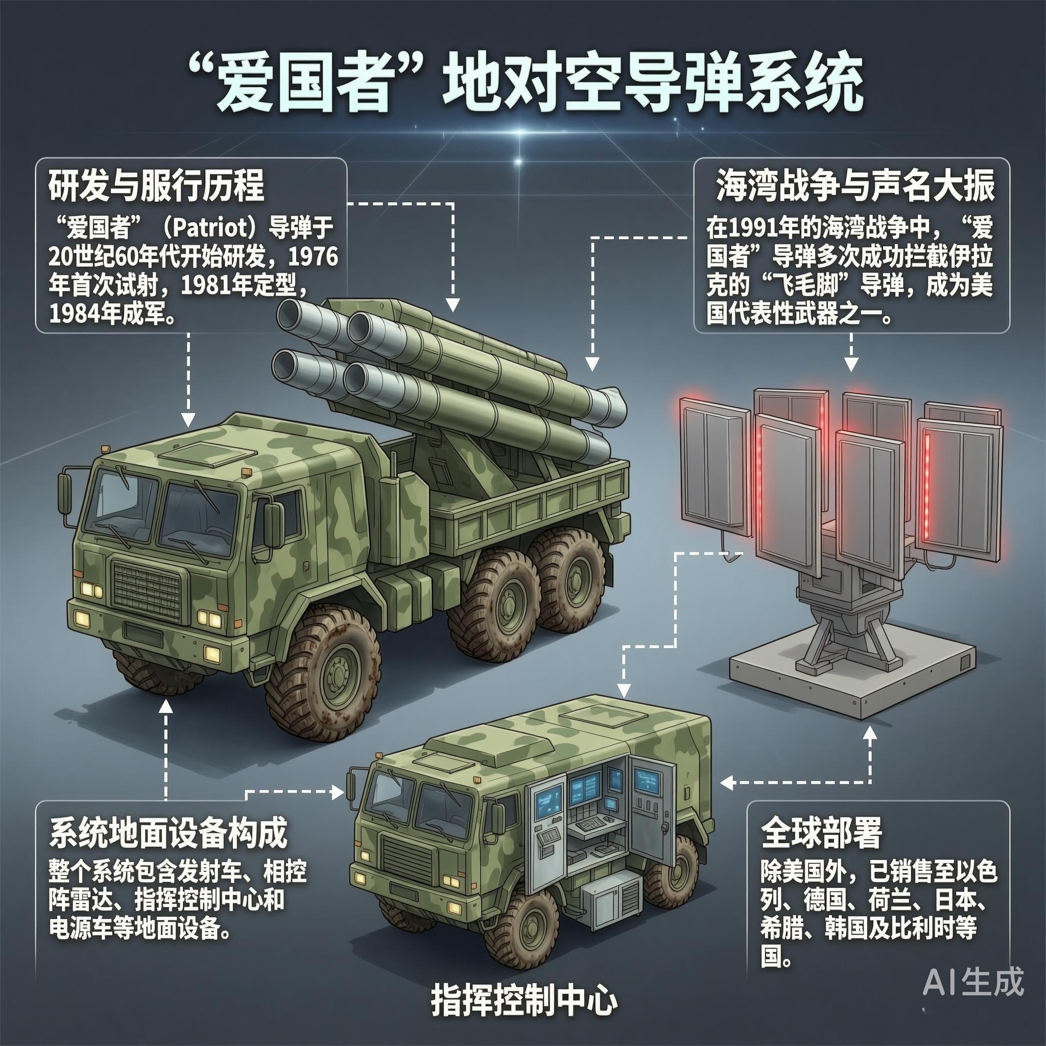 军事ai新视野 “爱国者”地对空导弹系统“爱国者”（Patriot）导弹是美国雷