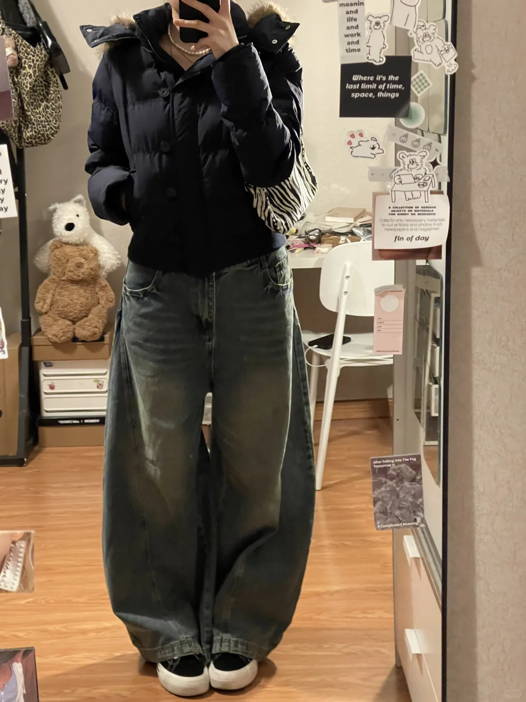 短款羽绒穿搭思路