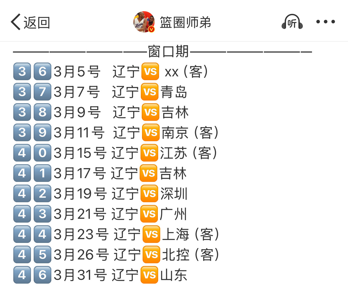 辽宁队第三阶段赛程评论区留下你对第三阶段的展望例如“11连胜”“10胜1负”“9