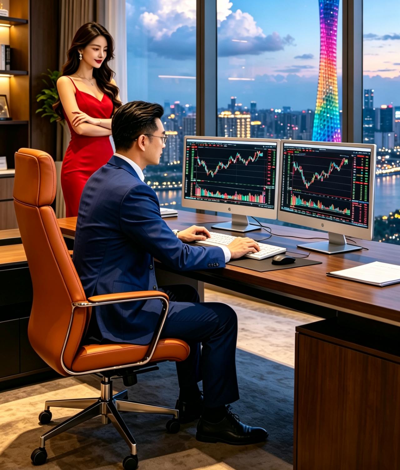 中国股市牛市宣言书
 
白宫之内，特朗普敲响开市钟，直言美股将涨破天际，市场空头