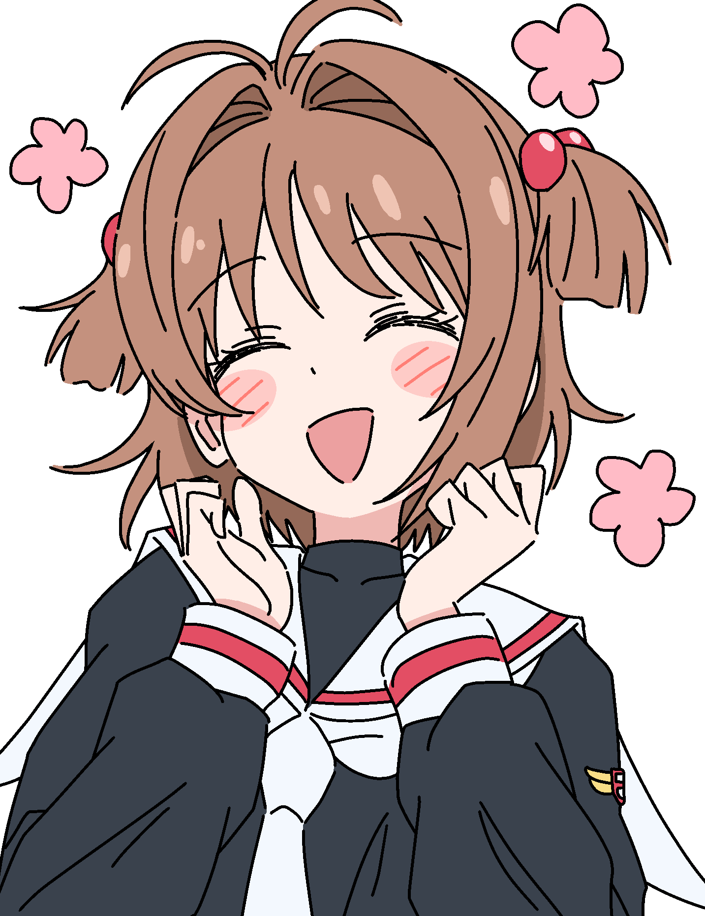 魔卡少女樱动漫仲夏狂欢季 好阳光的木之本樱笑得好甜啊.绘：unenemiko  