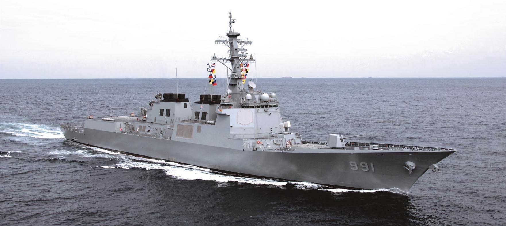 每天认识一件兵器 “世宗大王”级导弹驱逐舰［韩］标准排水量：8500吨满载排水量