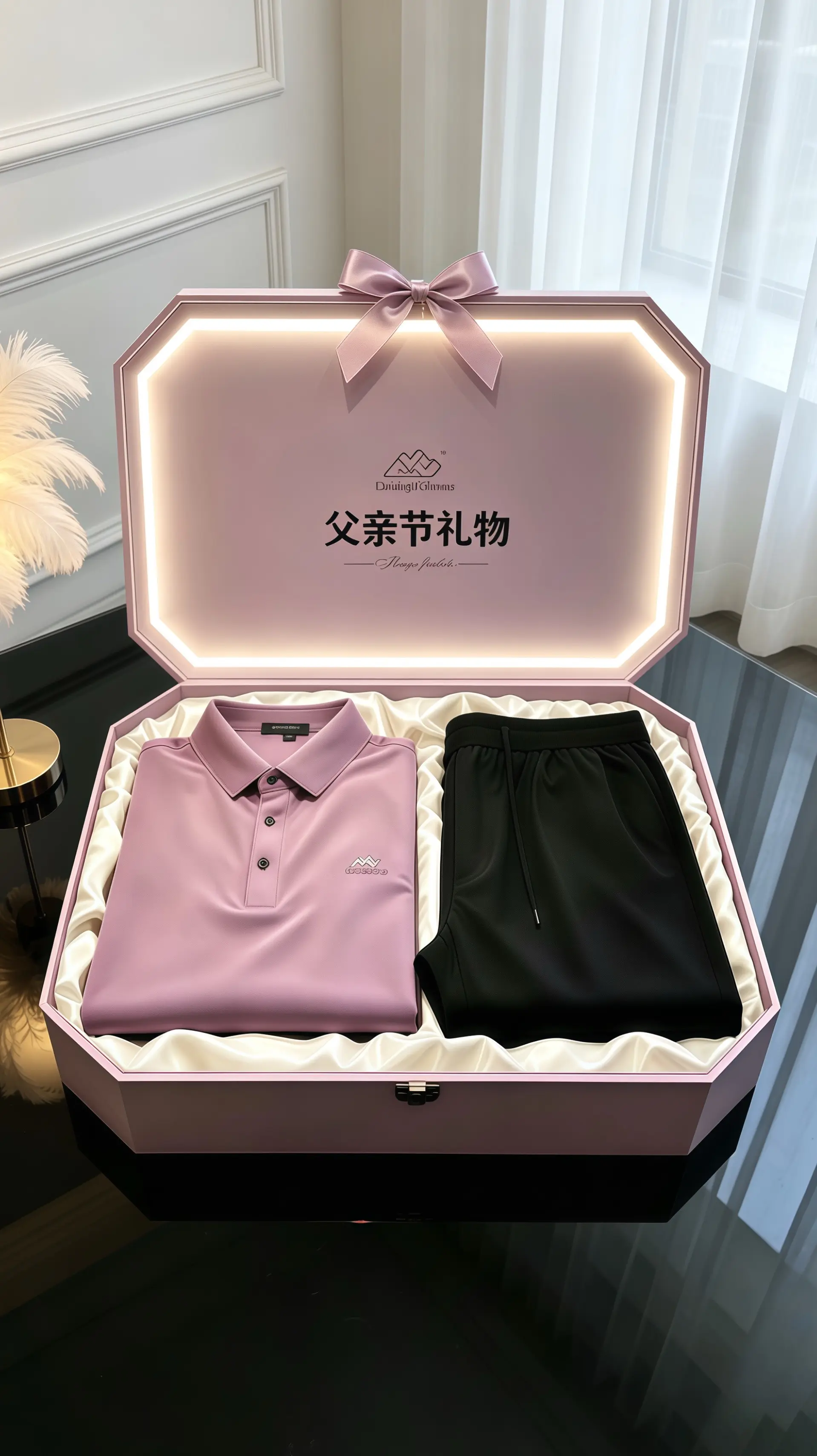 父亲节父亲节礼物桑蚕丝套装 冰丝套装 冰丝套装男