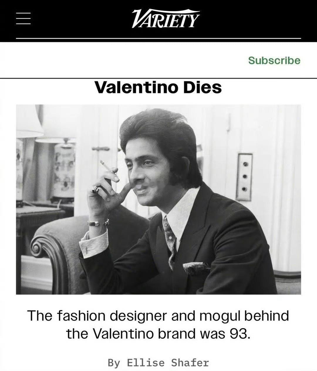 华伦天奴去世2026年1月19日，传奇设计师瓦伦蒂诺·加拉瓦尼在罗马安详离世，享