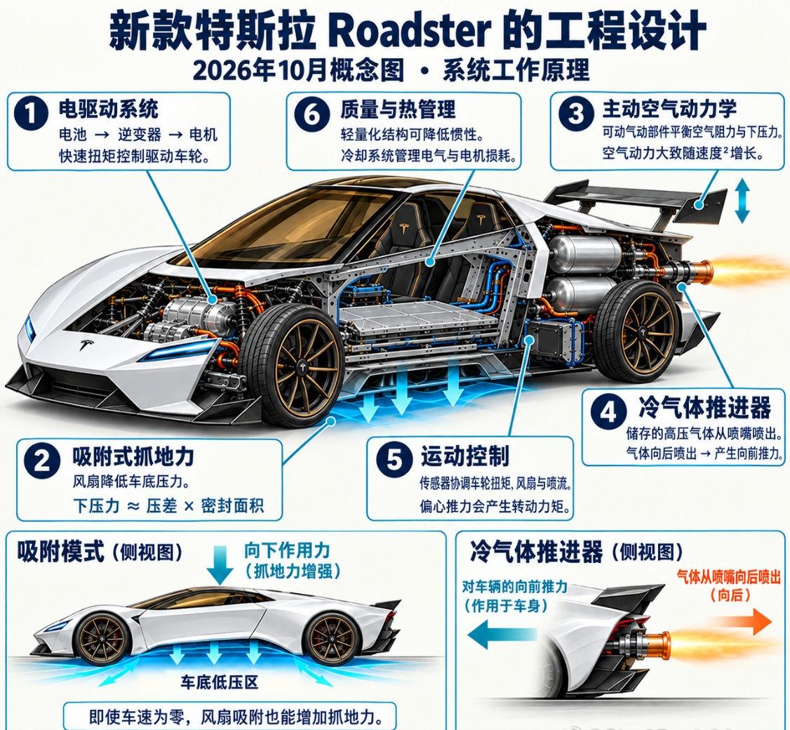⚡ 最新款特斯拉 Roadster 概念车型背后的工程技术。（科普向）

电动机