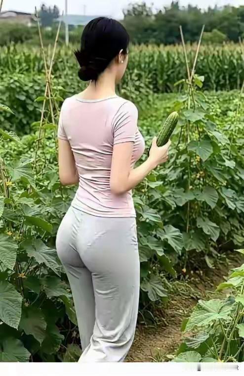 菜园子里走一走，眼见黄瓜挂枝头，
再不伸手摘一摘，搁藤上就要长老啦，
趁着嫩脆正