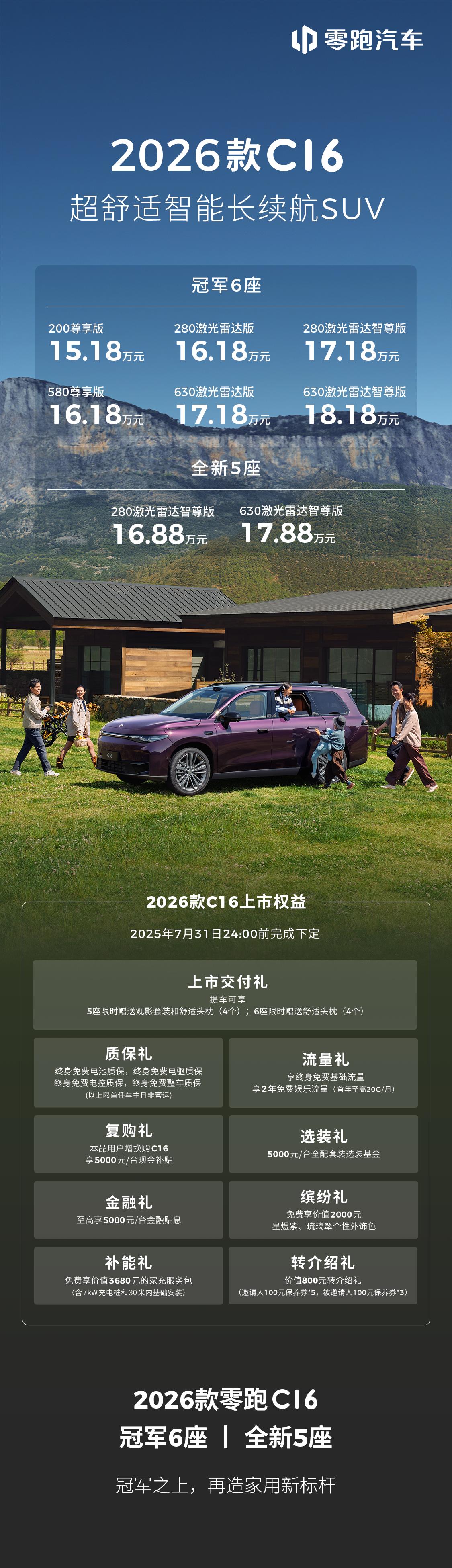 哎呀呀！纠结症犯了？零跑新款C16五座和六座到底该怎么选呀？ 六座版简直是“全家