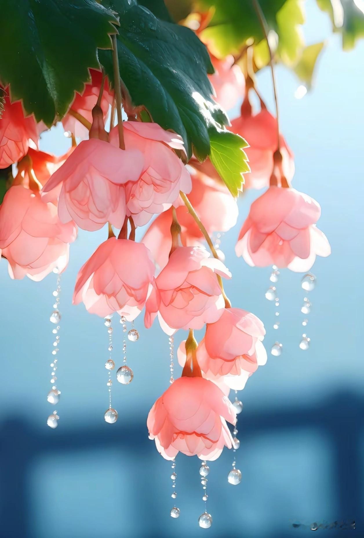 檐下花瀑，是春日最治愈的浪漫。风一吹，花瓣轻晃，连空气里都是清甜的味道。愿你也能