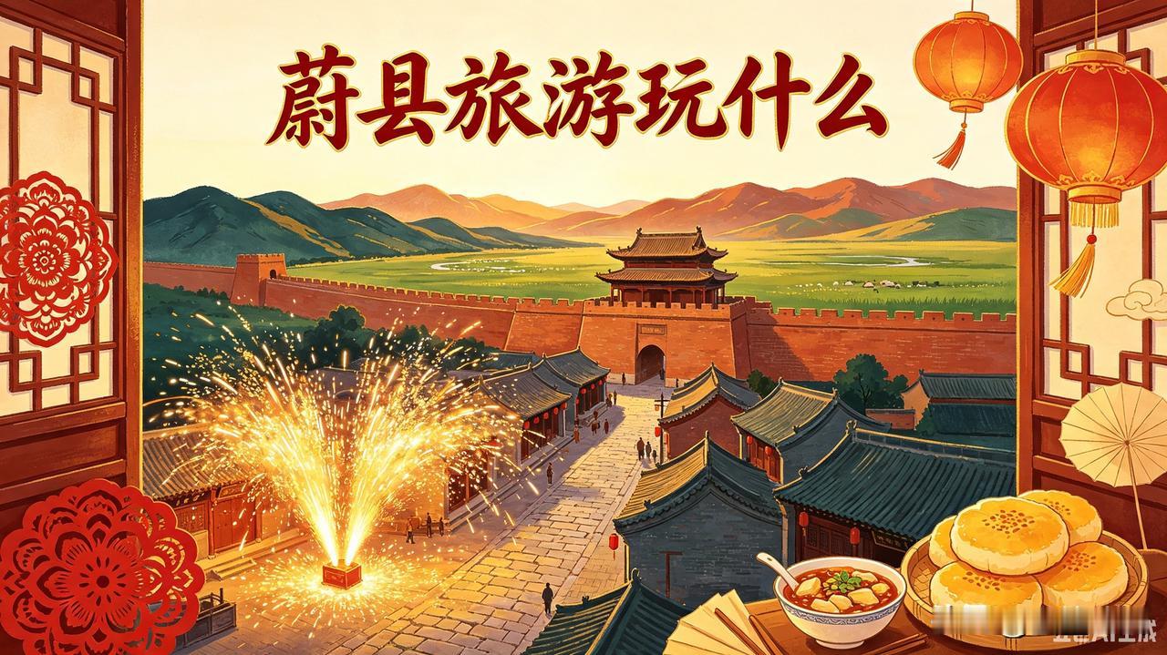 先逛蔚州古城，古城街巷免费开放。登顶玉皇阁，欣赏珍贵明代壁画；打卡辽代南安寺塔，