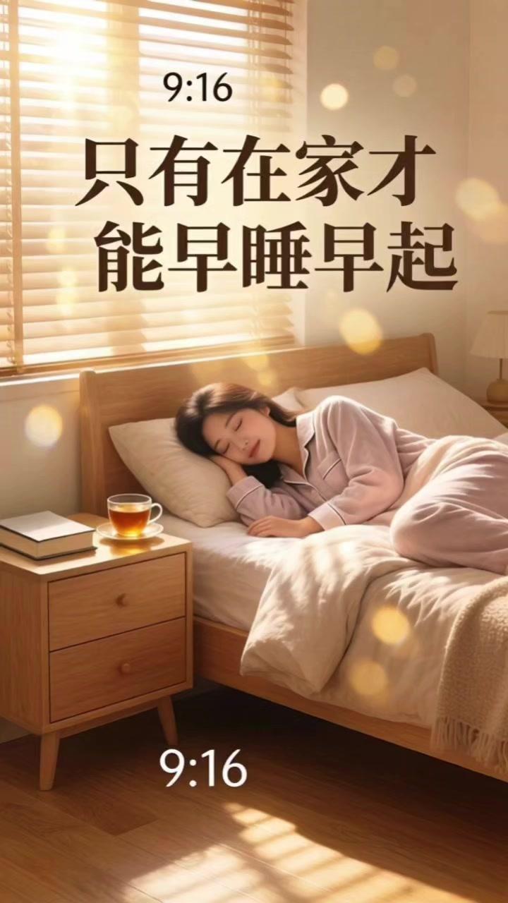 🌙为什么回家就能早睡早起？在外面总失眠到深夜，回家却10点多就困到不行。在家没