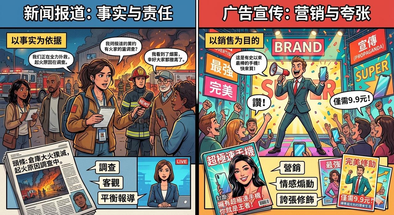 新闻不是广告
有人找我，想在电视台上投诉某官僚。有人找我，想在电视台上报道某机构