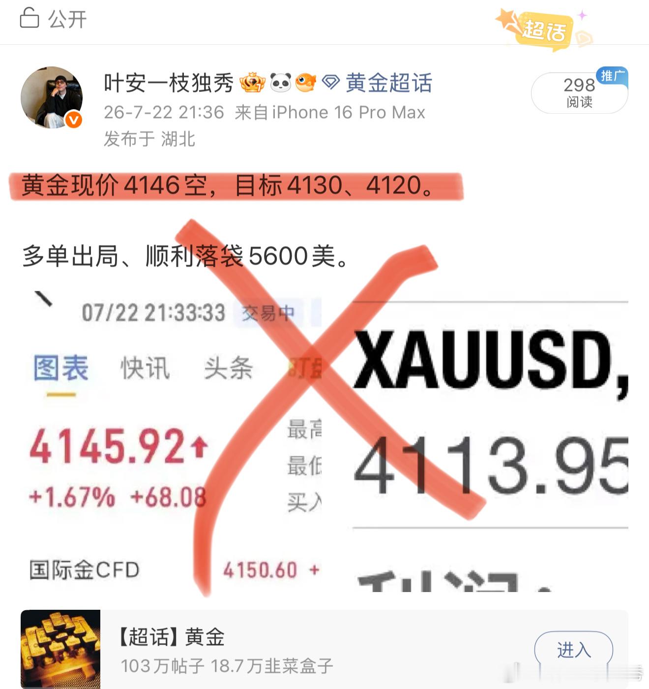 布局4146空头尝试博弈高位回调，行情并未按照预期走出回落。主观预判拐点提前到来