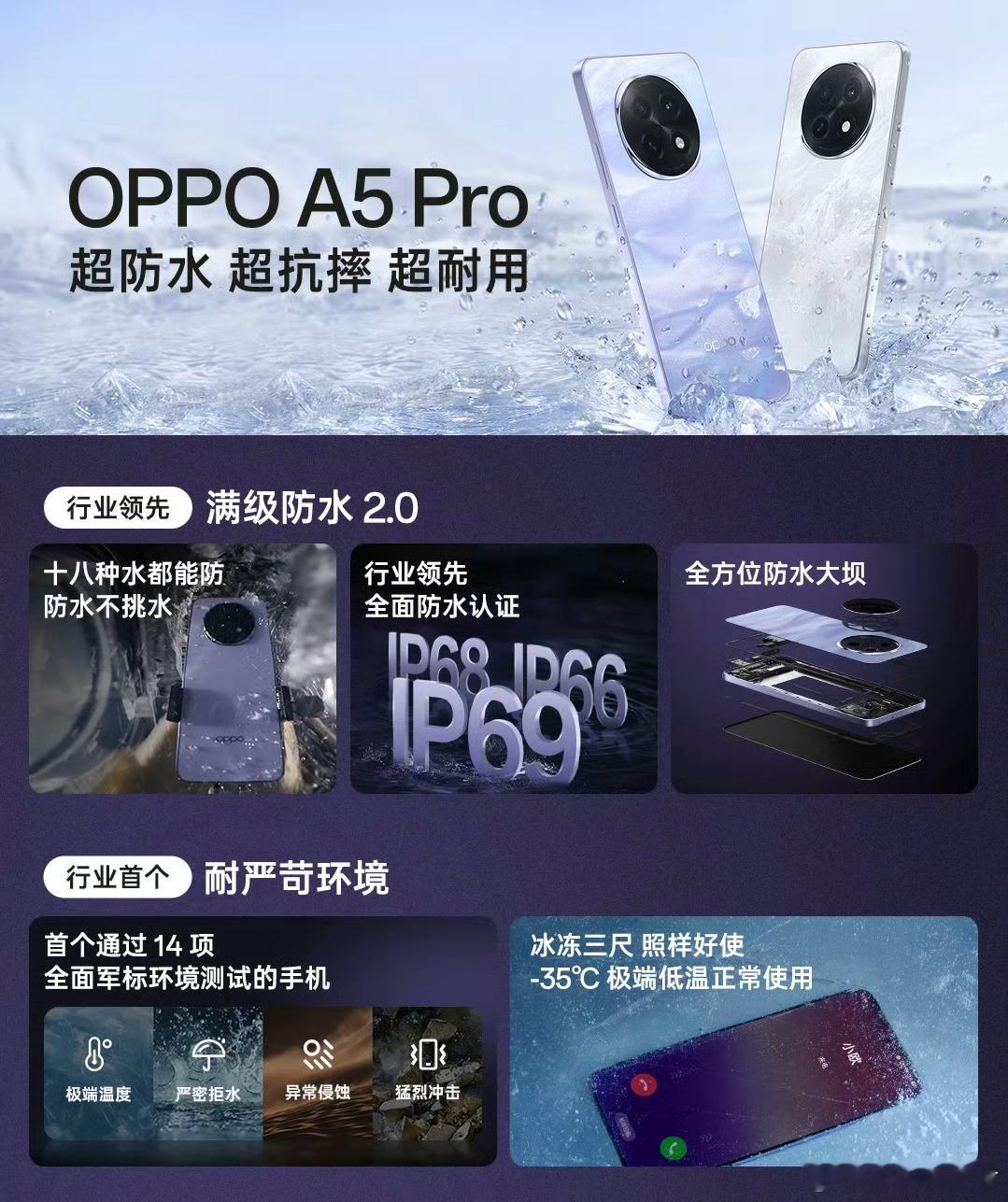 OPPO A5 Pro耐用战神发布，满级防水2.0、信号穿墙王、360°抗摔、五