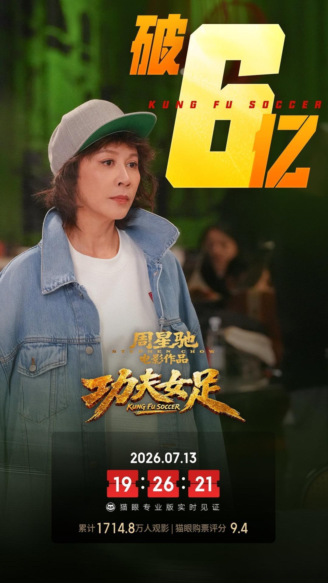 恭喜周星驰的电影功夫女足三天破6亿。刚看完了，不错哦，值得推荐。周星驰新电影功夫