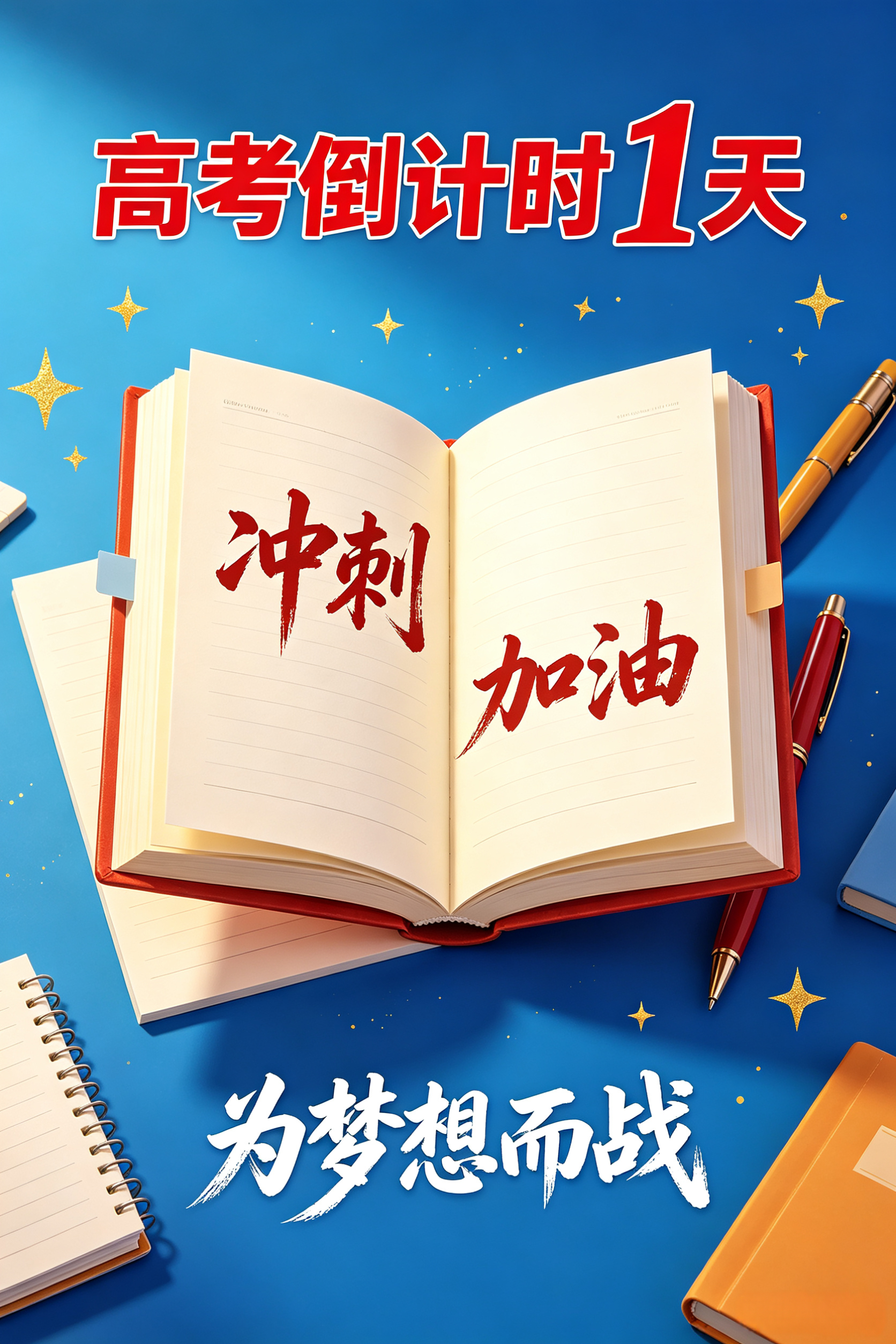 大学生喜爱内容共创计划高考加油 高考倒计时1天！✨笔锋所至，梦想开花。这一刻，你