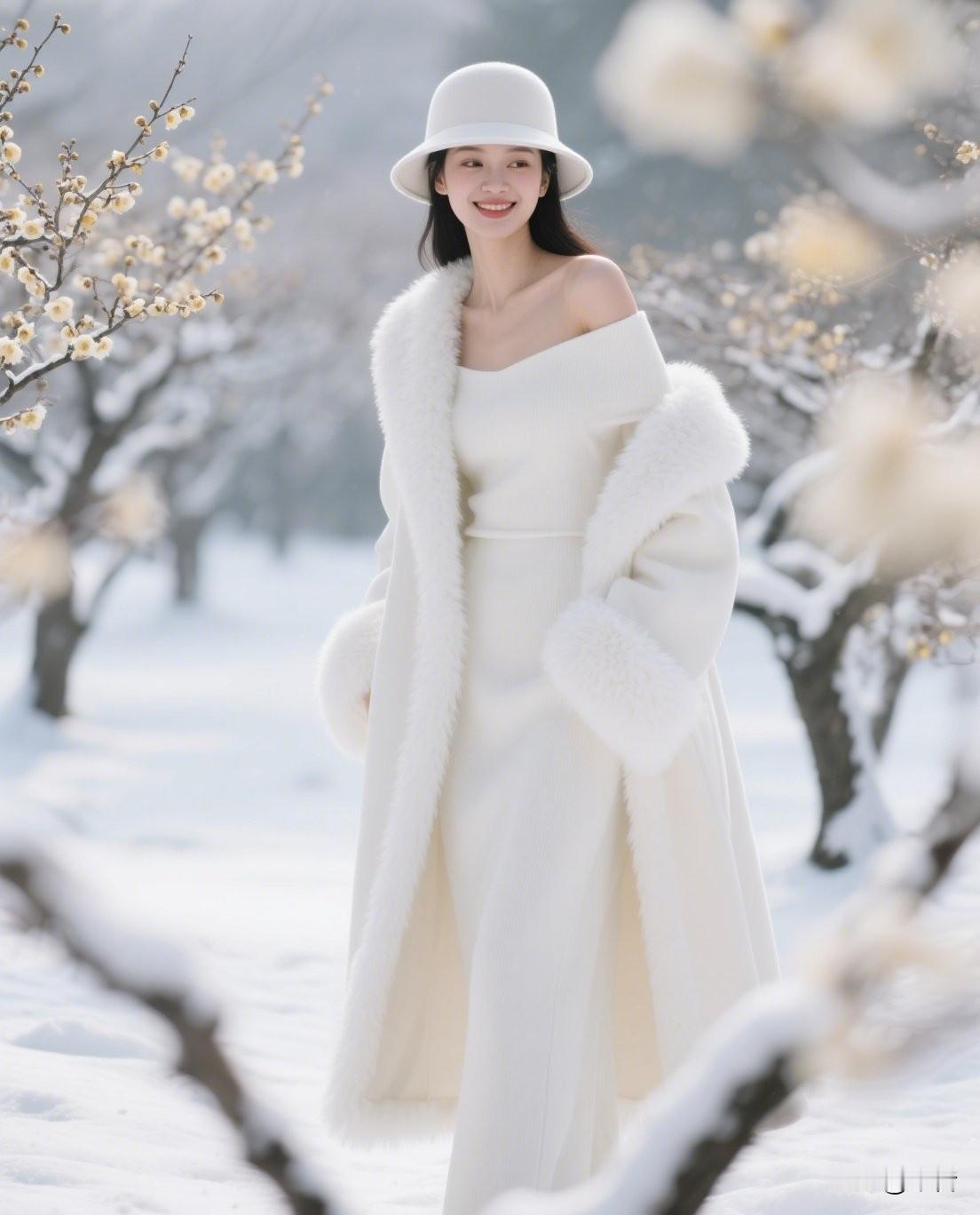 误入一片会下雪的腊梅林❄️
雪与香都在慢镜头里飘
腊梅枝桠在柔焦中绽开，像散落的