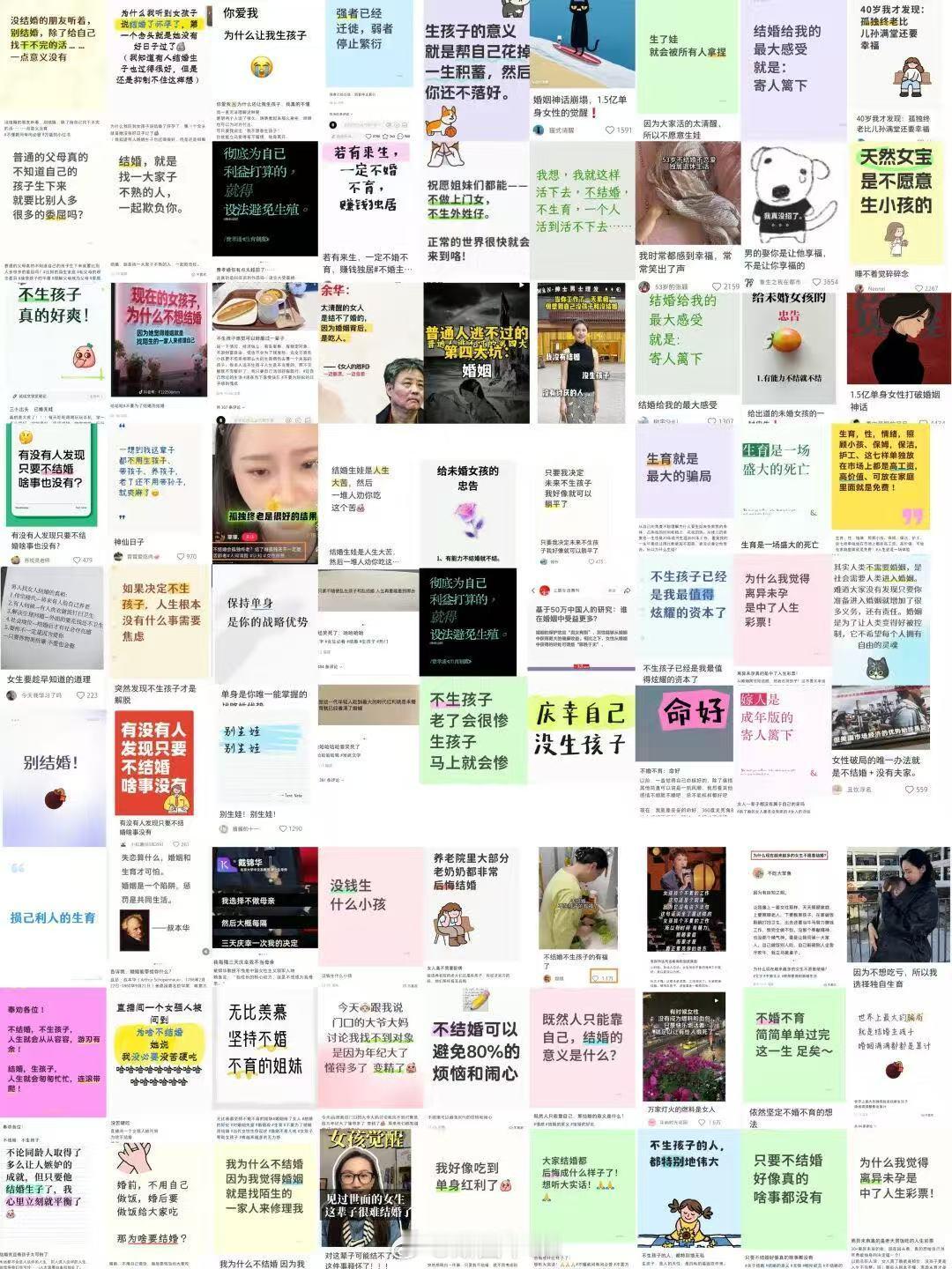 小红署上到处都是反婚反育的贴子，是不是该整肃？（国家网信办消息，开展为期1个月的