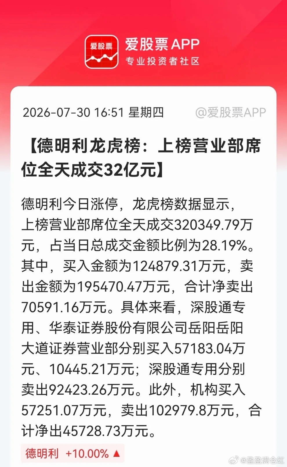 涨停！涨停！德明利涨停却被机构大手笔卖出近5个亿，散户都“蒙圈”了……盘后龙虎榜