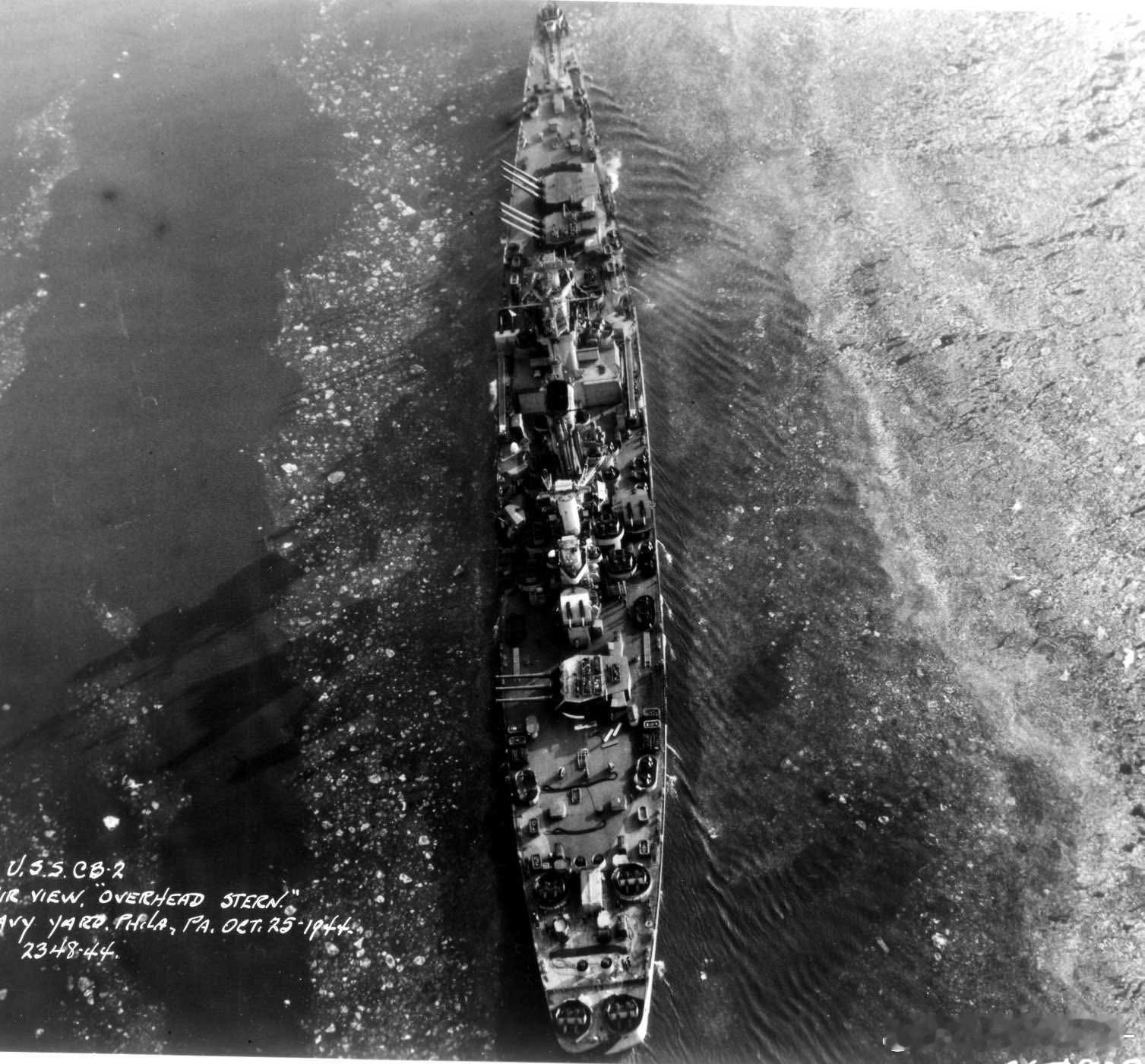 生不逢时的巡洋舰杀手：关岛号战列巡洋舰，摄于1944年10月25日的费城海军船厂