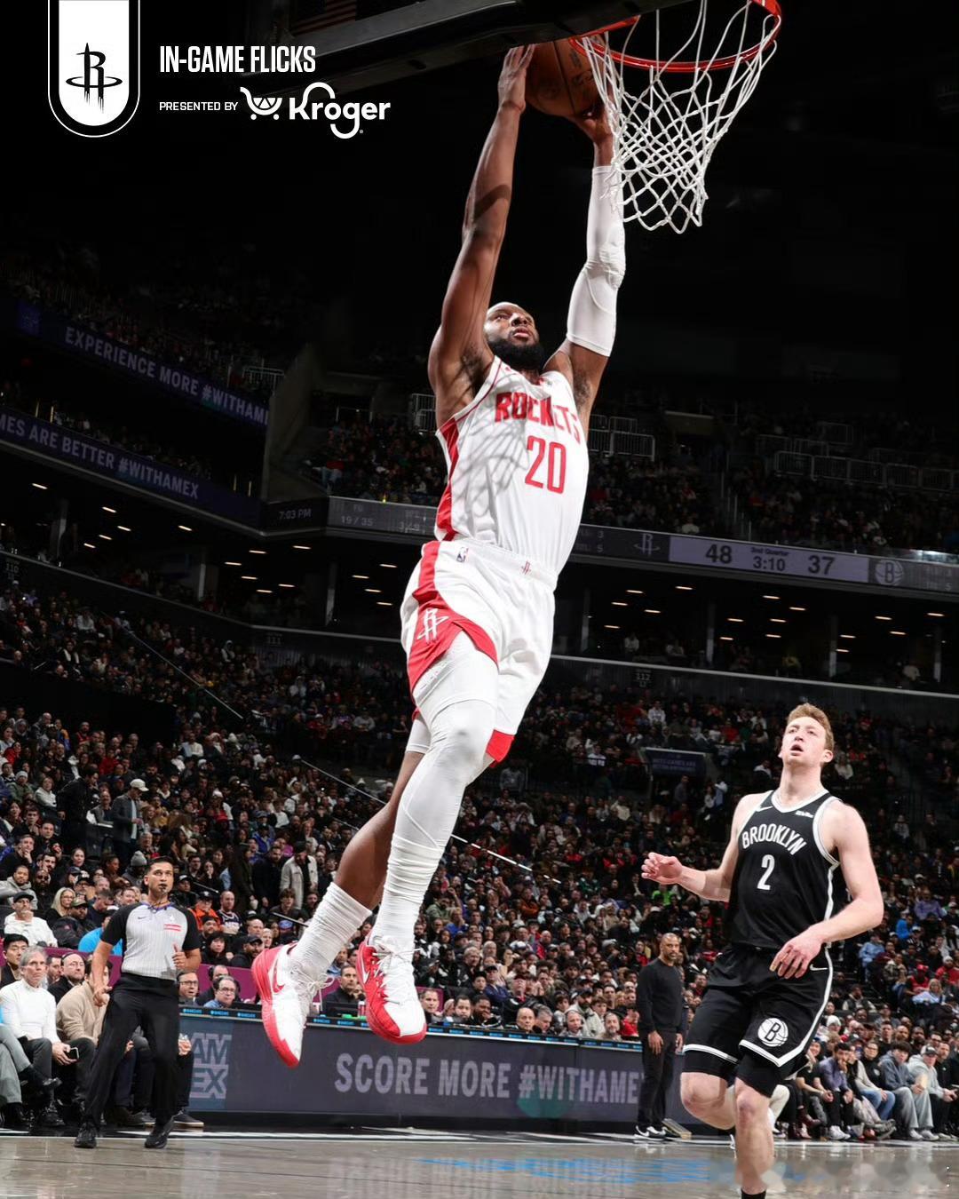 新年首胜，全程毫无悬念！火箭120-96大胜篮网，豪取四连胜杜兰特22分5篮板1