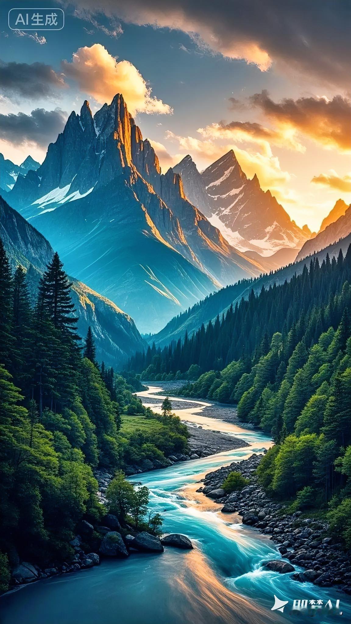 山河不语，却藏着无尽力量，愿我们都能像这山川河流，沉稳且坚定地向前。自然风光 山