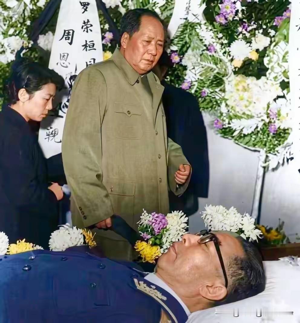 看到一张照片
这是1963年罗荣桓元帅逝世的一幕
面对自己的湖南老乡、革命战友和