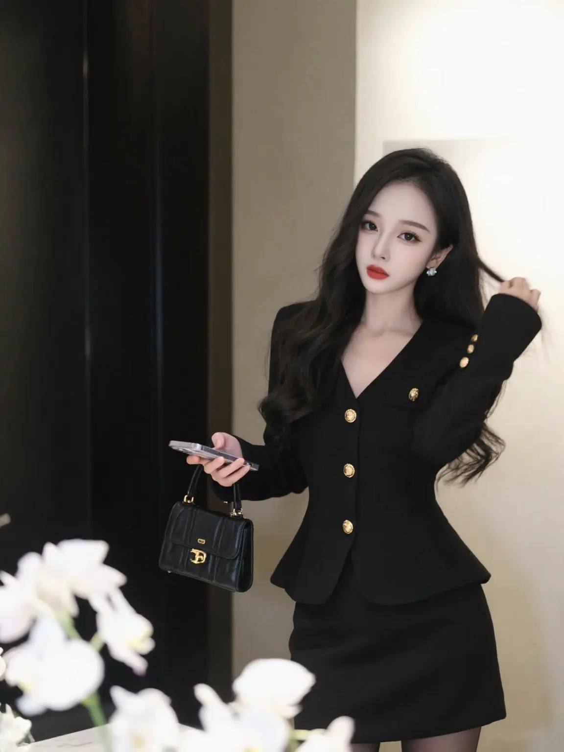 小香风穿搭 穿搭气质套装 气质西服套装 财阀千金穿搭 赫本小黑裙