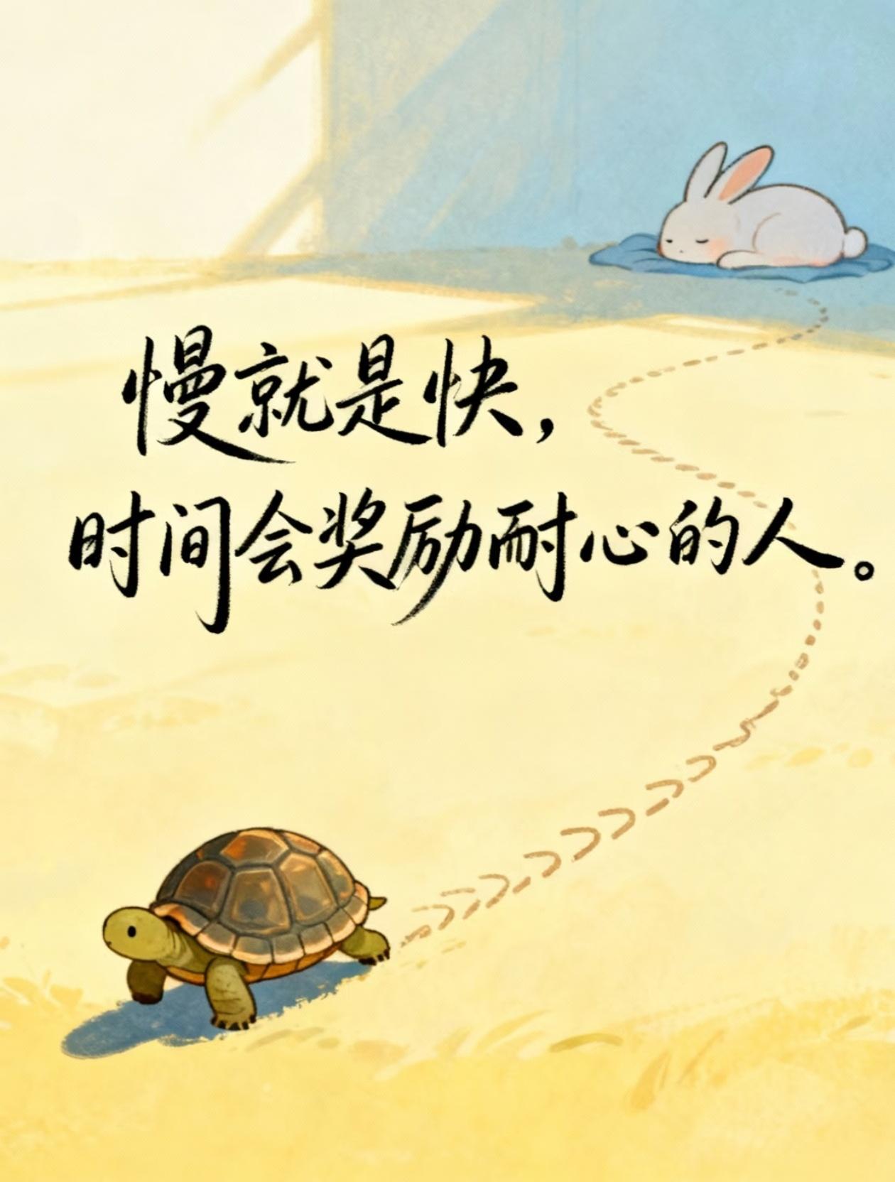 炒股最顶级的智慧：慢，才是最快的捷径✨
 
龟兔赛跑的道理，小时候都懂，长大走进