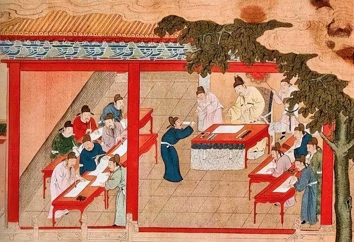 李世民看着参加科举的天下才俊，戏言“天下英雄入吾彀中矣”，其实，唐代虽然坚持了科