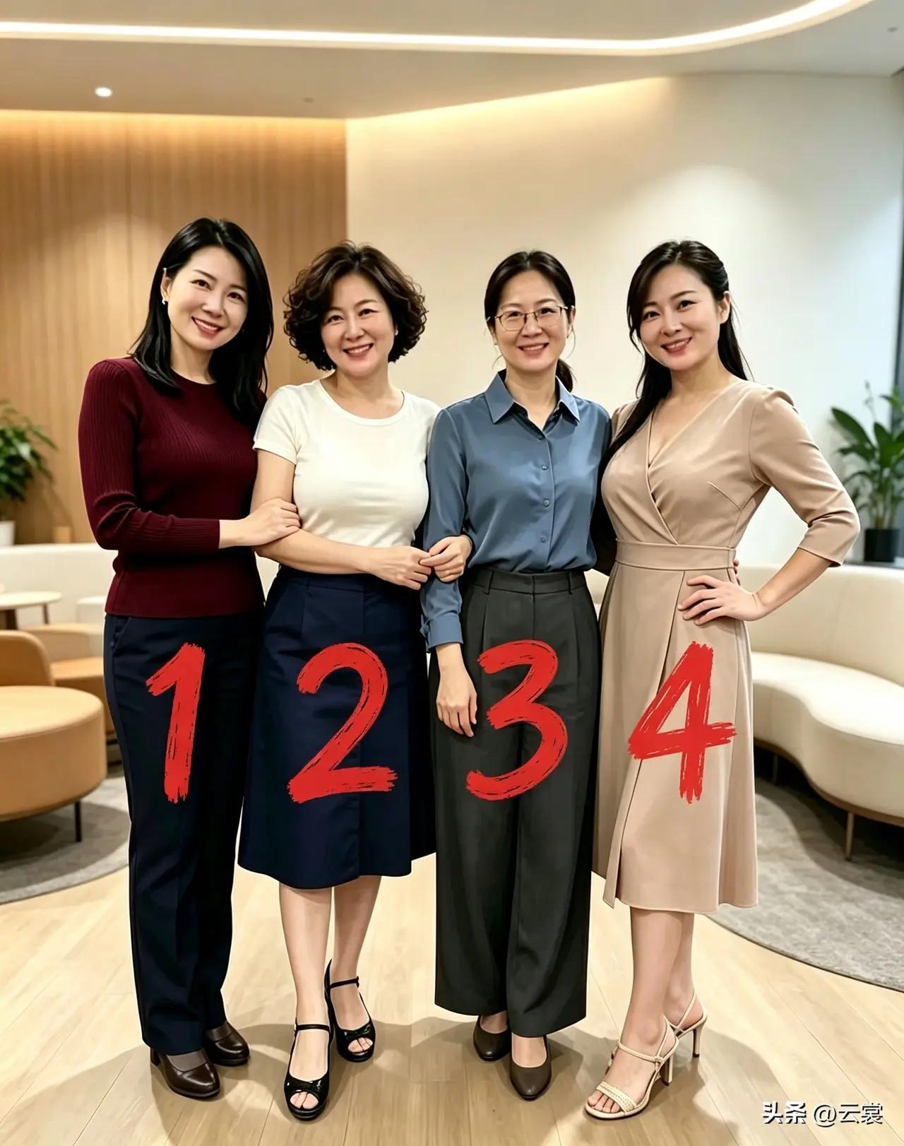 这四个女人里面藏着一位人民教师，就凭你多年阅人无数的经验，你能看出来是哪一位吗？