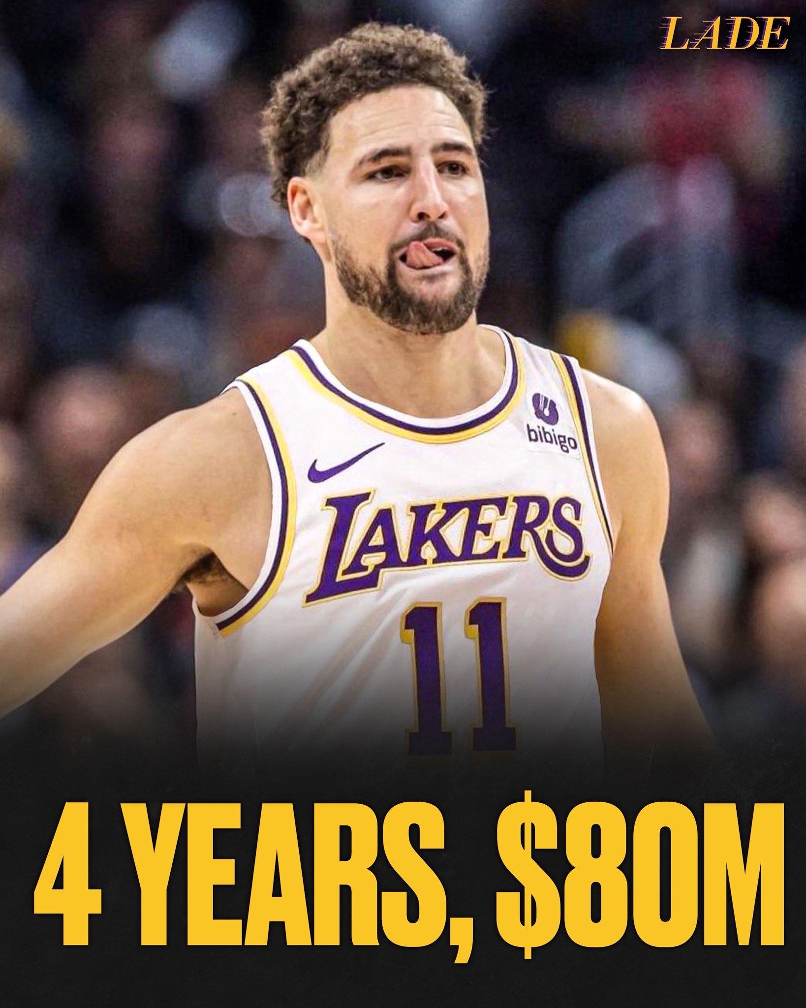 据TheAthletic 报道，湖人原本愿意给克莱·汤普森提供一份4年8000万