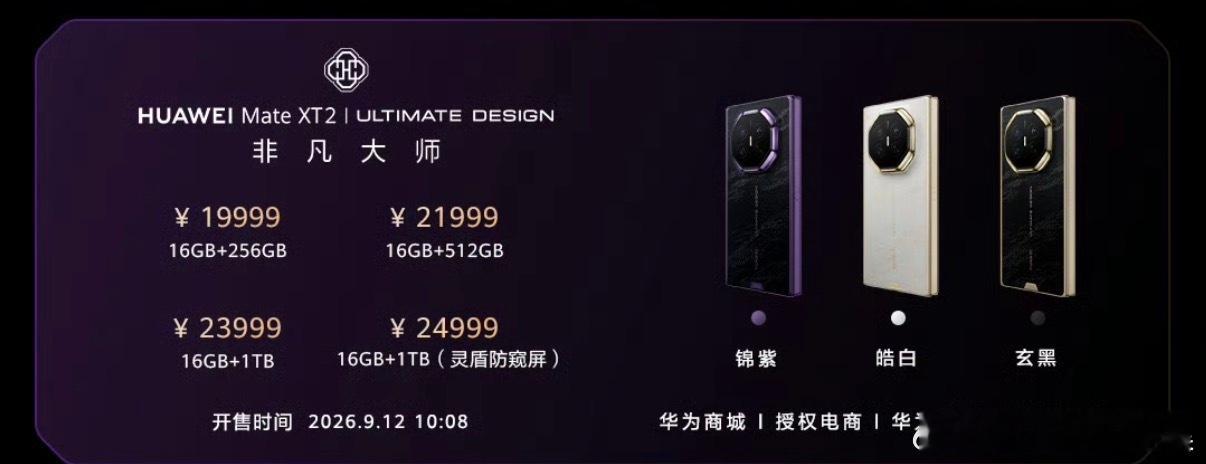 华为MateXT2好看是真好看2万多买个手机我是真舍不得不过好像现在2万肯定是买