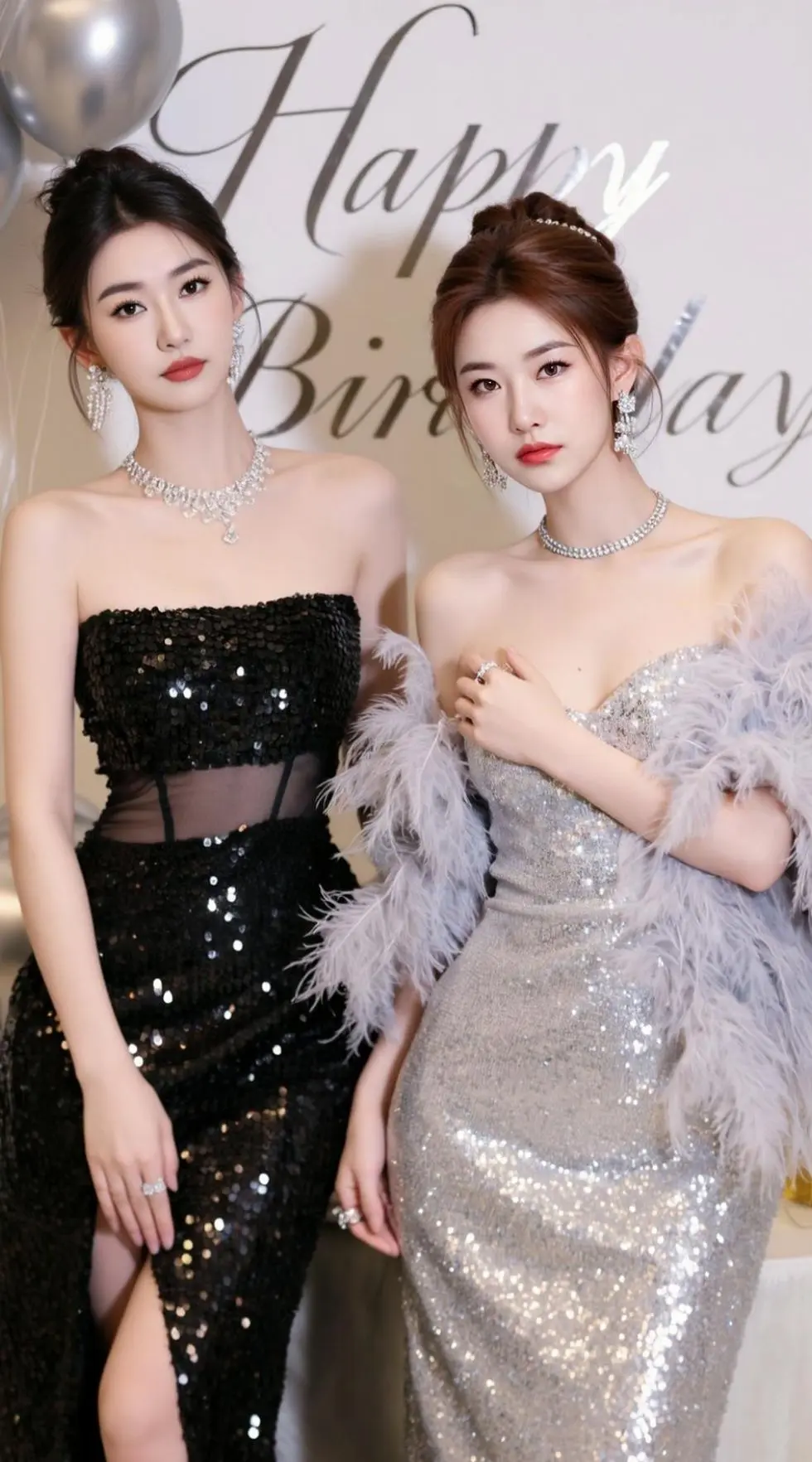 AI晚礼姐妹照 ai创作