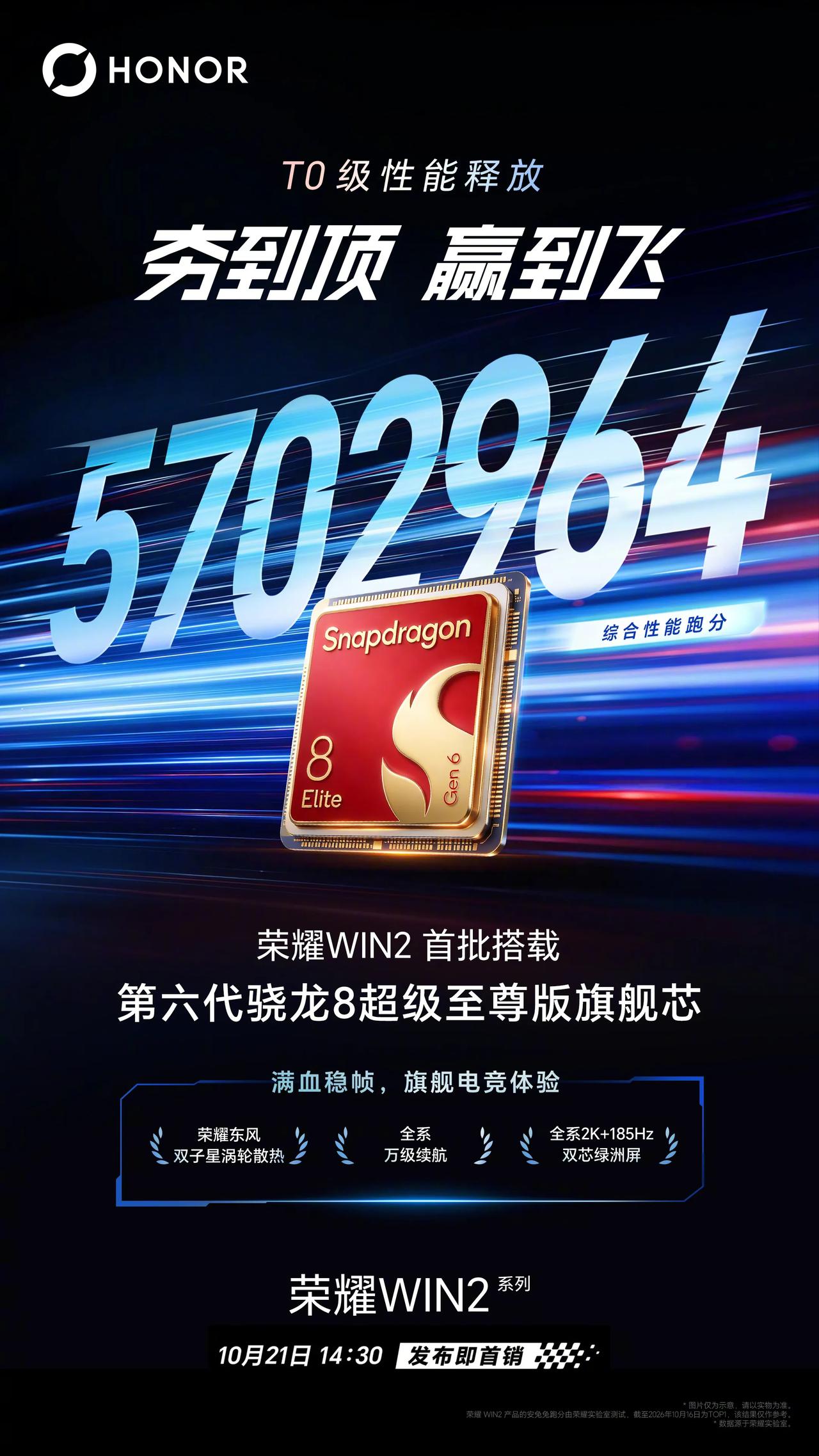 这不就来了吗！荣耀WIN2的外观设计极具电竞辨识度，整体风格张扬且极具个性。新机