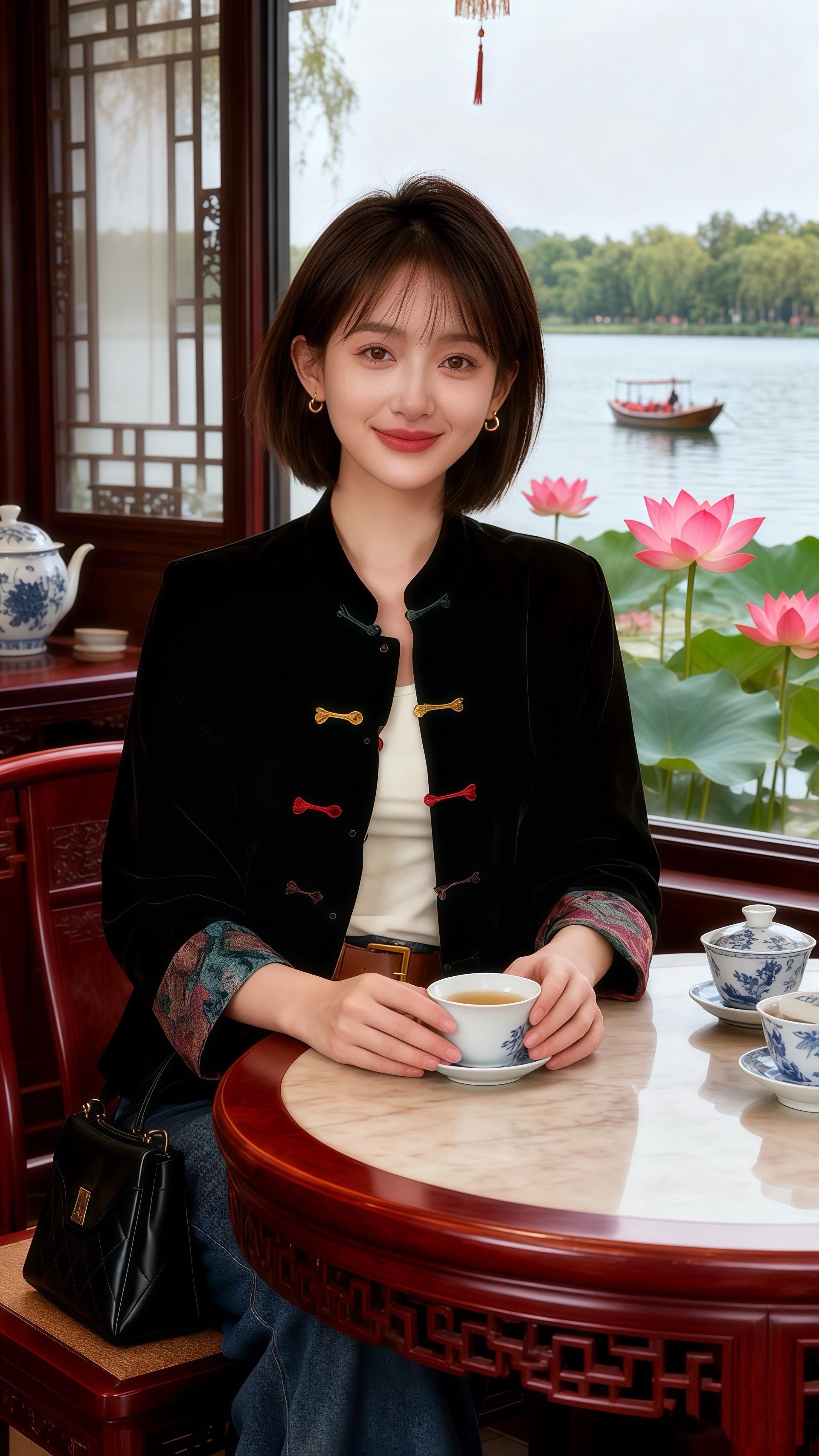 新中式双面穿外套。荷香阁里的双面时光》  苏晚在江南的“荷香阁”已小住...