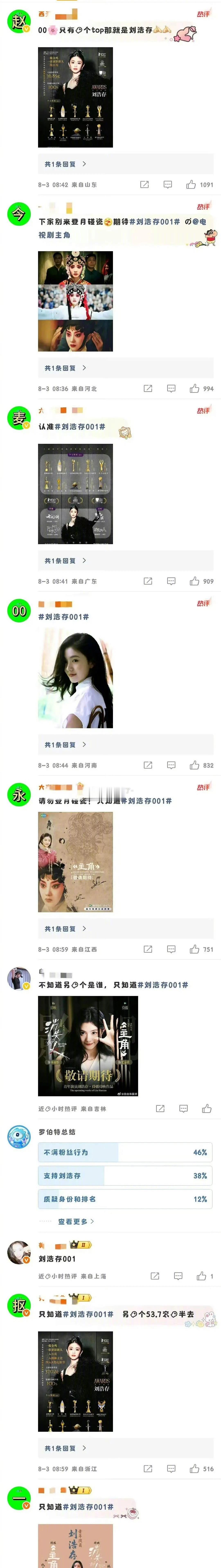 刘浩存粉丝在给赵今麦排字… ​​​