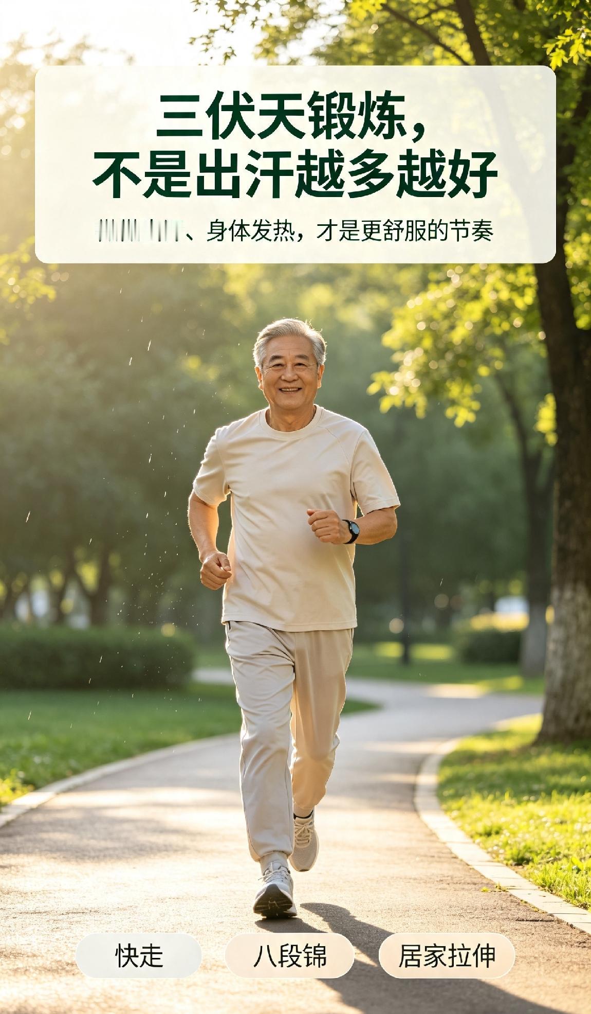 不少人觉得三伏天锻炼就得大汗淋漓，才叫排湿到位、减脂有效，其实真不是出汗越多越好