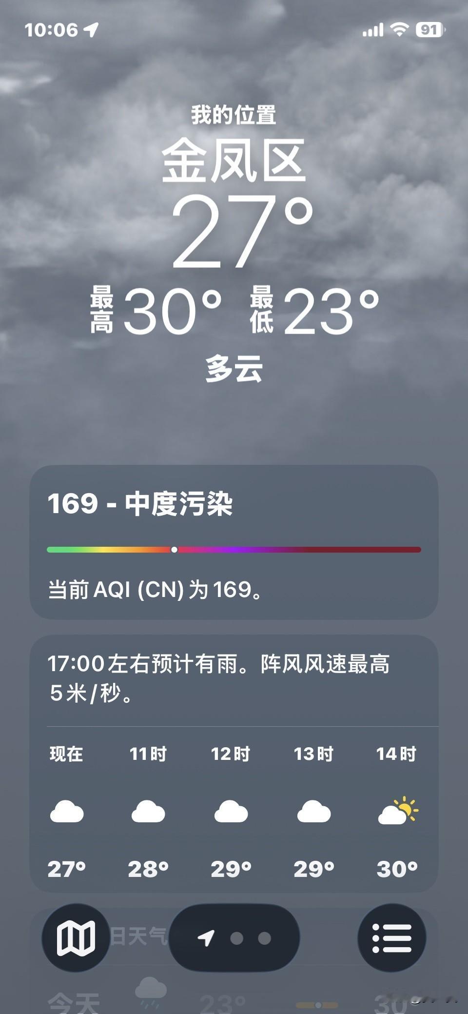 银川轻旅居日常
今天的银川也比较凉快，不过空气质量不好，有中度污染😷
银川不大