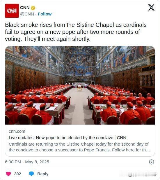 ▶ Black smoke rises from the Sistine Cha