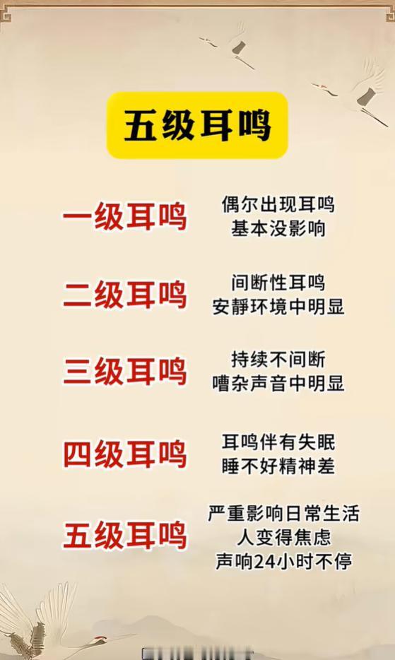 耳鸣分为五个等级，自测看看你到哪一级