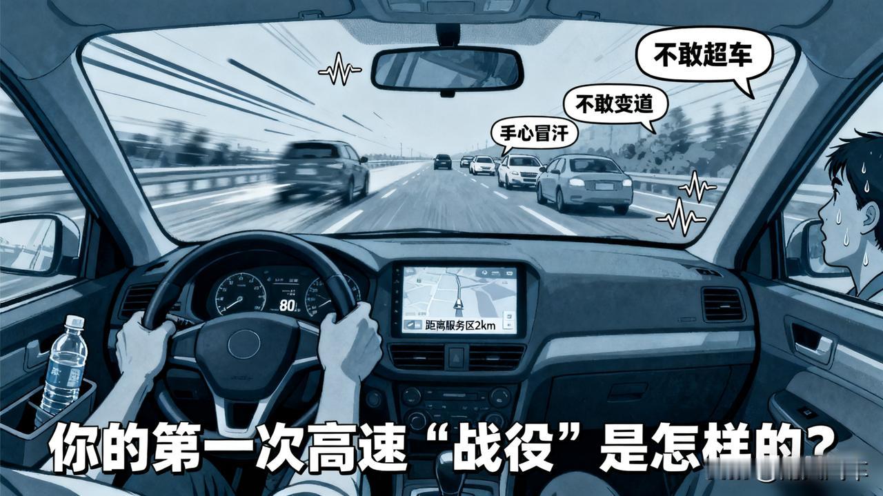 第一次独自上高速是什么体验？
   
手心冒汗，紧紧抓着方向盘，不敢超车，不敢变